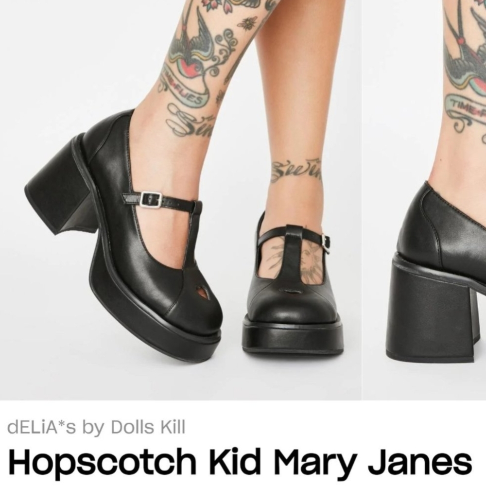 dELiA*s Black Mary Jane Platform Shoes